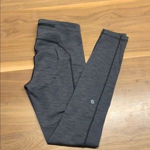 Grey lululemon leggings with side pockets